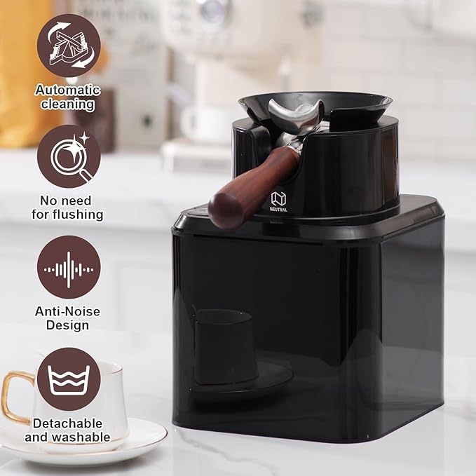 NUETRAL NS300 Electric Portafilter Cleaner-Automatic Coffee Grounds Cleaning Machine-Knock box for Espresso coffee-Espresso Puck Sucker-Innovative Espresso Machine Accessories(Desktop)