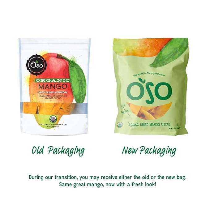 Oso Snacks Organic Mango | No Sugar Added | No Preservatives | 100% Fruit | No GMO | Simply Fruit. Simply Delicious.