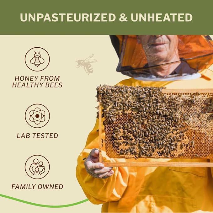 Oneroot 100% Canadian Flower Honey - Honey Wildflower Unfiltered, Unheated & Creamed, Nutrient Rich Raw Wildflower With Enzymes, Thick Natural Sweetener (1.1 lbs)
