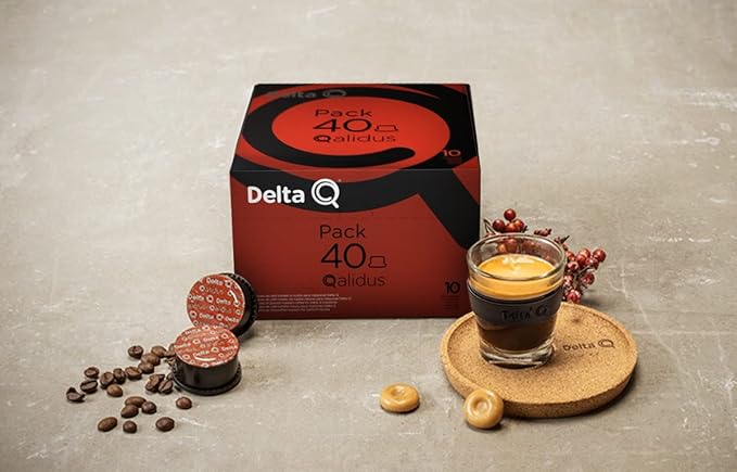 Delta Q Espresso Pods for Delta Q machines, Qalidus - Intensity 10, Notes of Caramel, XL Pack - 40 Capsules