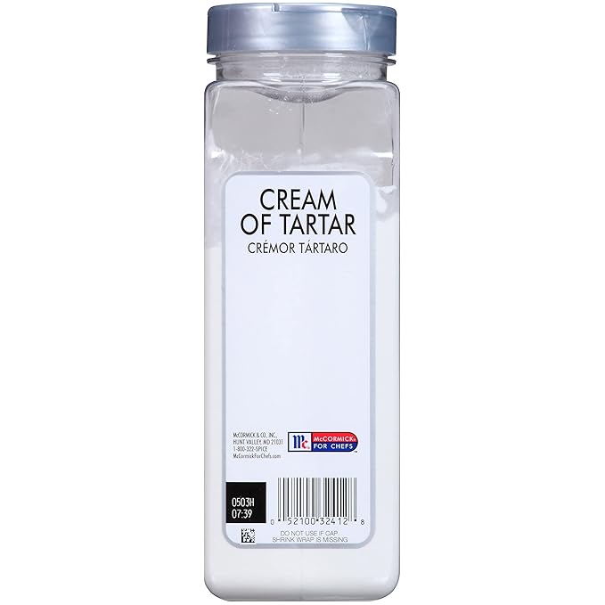 McCormick Culinary Cream of Tartar, 25 oz (Pack of 6) - Six 25 Ounce Containers of Cream of Tartar Powdered Thickening Agent for Egg Whites, Meringues, Angel Food Cake, Cookies, and More