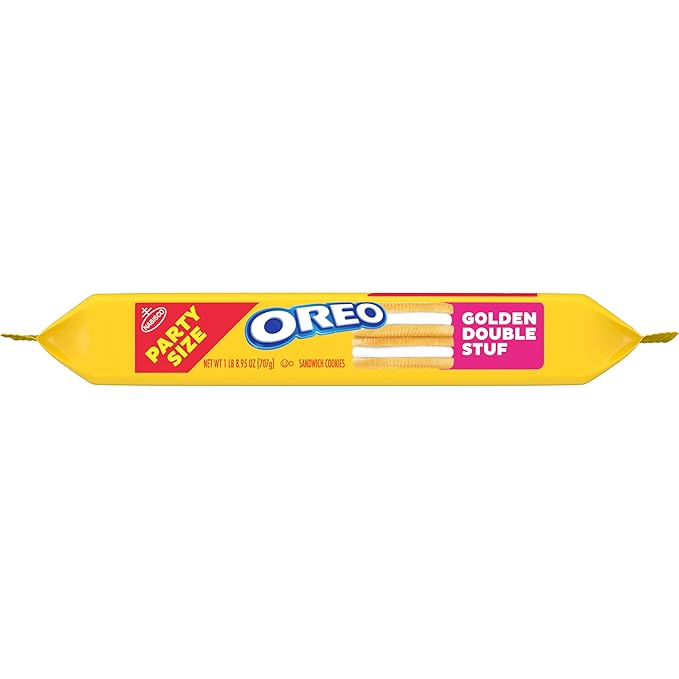 OREO Double Stuf Golden Sandwich Cookies, Party Size, 24.95 oz