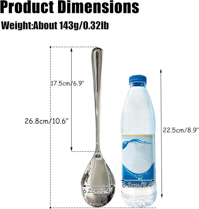 Serving Spoon,Heavy Duty 304 Stainless Steel Buffet Serving Spoon,Dishwasher Safe 10.6'' Pack of 1