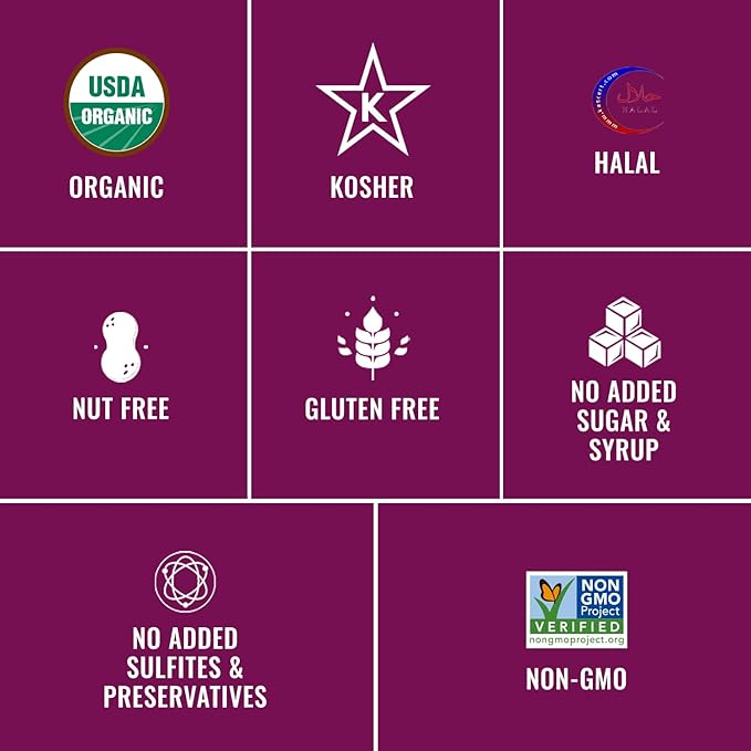 Sunny Fruit Organic Probiotic Pitted Prunes - 6 Bags (30 Individual Portion Packs) | No Preservatives, No Sugar Added | Dried Plums Snack Packs with Live Probiotics | ORGANIC, NON-GMO, KOSHER, HALAL