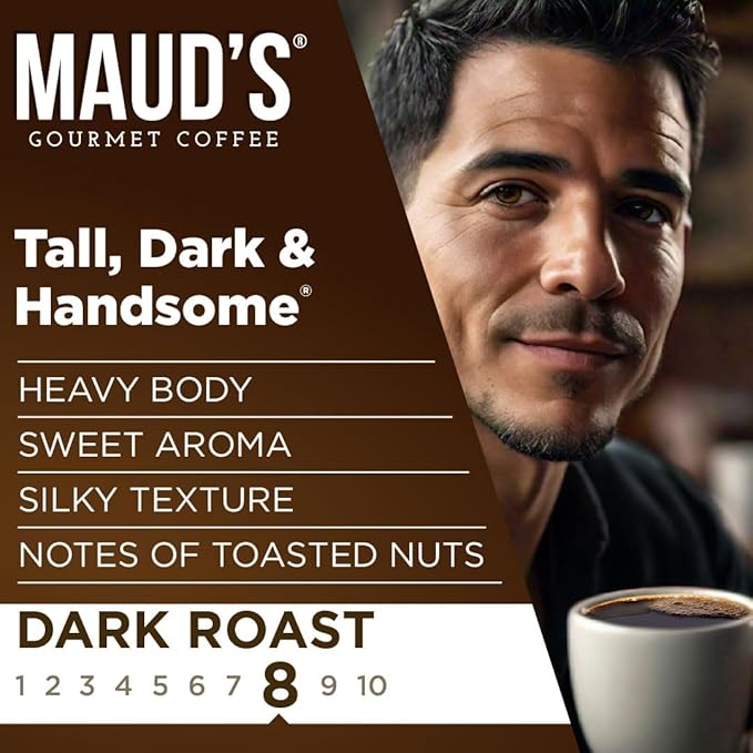 Maud's Dark Roast Ground Coffee, 2 Bags (40oz), 100% Arabica Coffee, 104 Servings