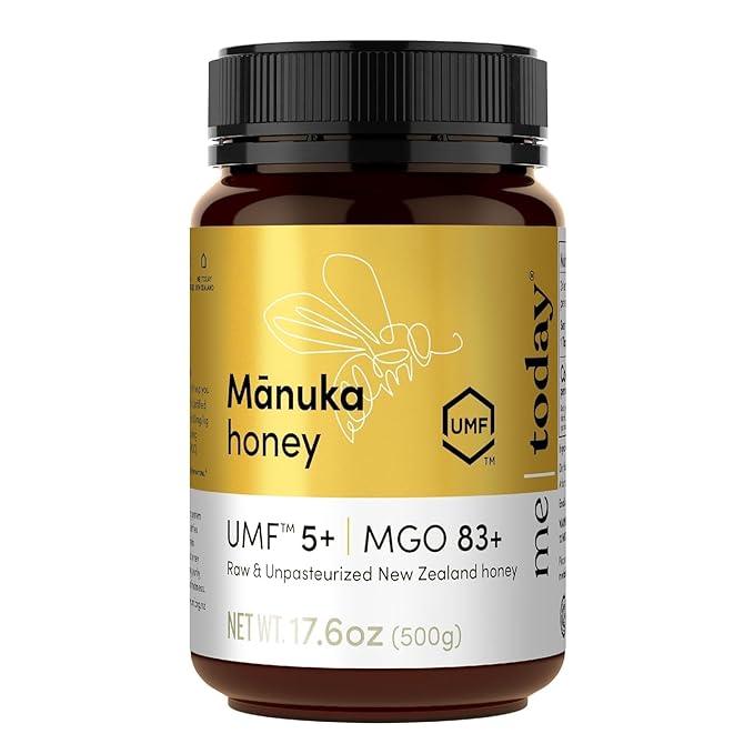 Me Today Manuka Honey, New Zealand Manuka Honey, Authentic, Raw & Unpasteurized Honey | Delicious Honey Crafted by Bees (17.6, UMF 5+ / MGO 83+)