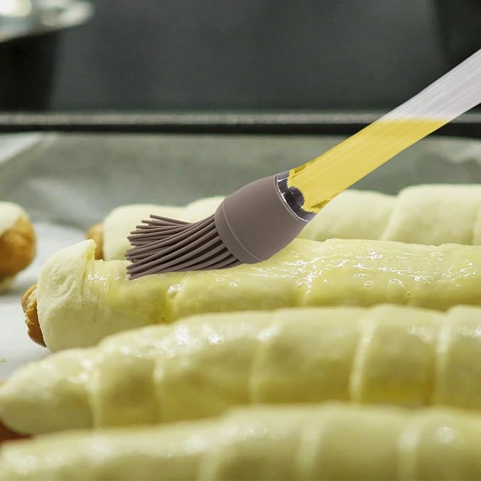Silicone Basting Brush 4 PCS Heat Resistant Pastry Brush Spreadable Butter for Cooking Grilling Roasting Baking Bbq Grill Dishwasher Safe (Blue, Gray)