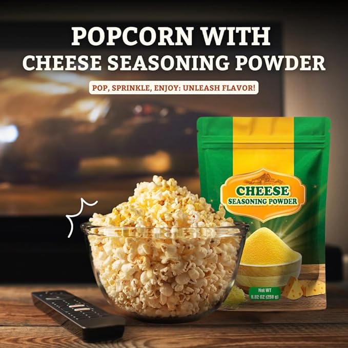SOONICORN Cheese Popcorn Seasoning Powder, 8.8 Ounce ??Delicious Popcorn Cheese Powder for Perfectly Seasoned Popcorn! Elevate Your Snacks with Flavorful Popcorn Seasoning!
