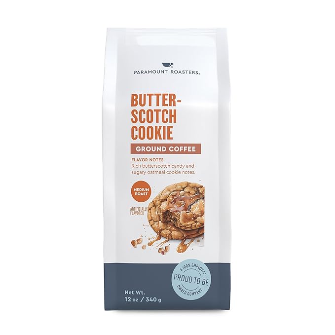 Paramount Roasters, Butterscotch Cookie Flavored Ground Coffee, 1-12oz bag, Medium Roast (Paramount Coffee Company)