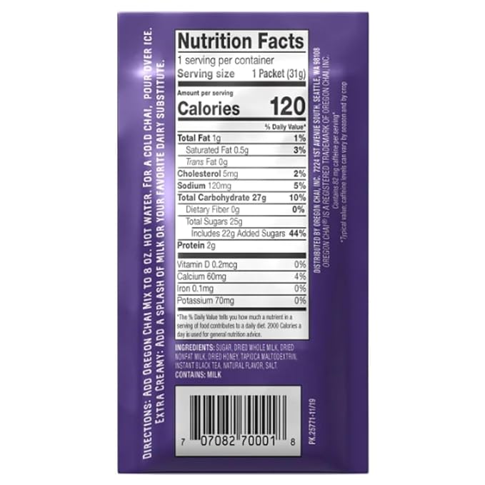 Oregon Chai Original Dry Chai Latte Mix, 8 Count (Pack of 4)
