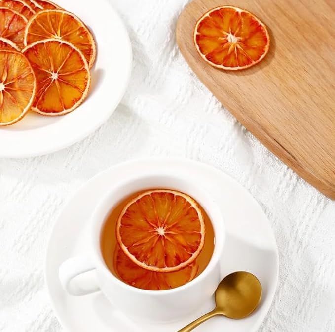 Dehydrated Dried Blood Orange Slices | 45 + Slices | 100% Natural | Blood Orange Wheels For Cocktails, Wreath Making, Tea, Cakes, Decoration | Oranges For Cocktails |3.5 oz,100 Grams| Drink Botanicals