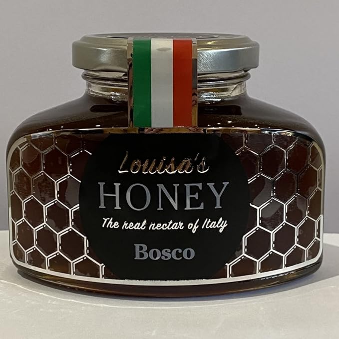 Louisa's Bosco Honey | Award-Winning Italian Raw & Pure Honey | TA 20+ (MGO 829+) | 100% Traceable | Sustainably Sourced | GMO, Gluten & Allergen Free | 350g