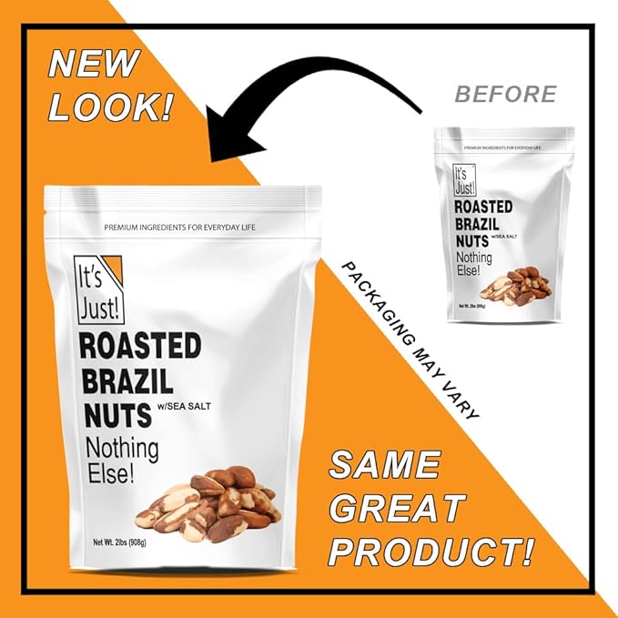 It's Just - Brazil Nuts, 2lbs, Product of Peru, Roasted & Salted, Packaged in USA (Roasted/Sea Salted, 2 Pound (Pack of 1))