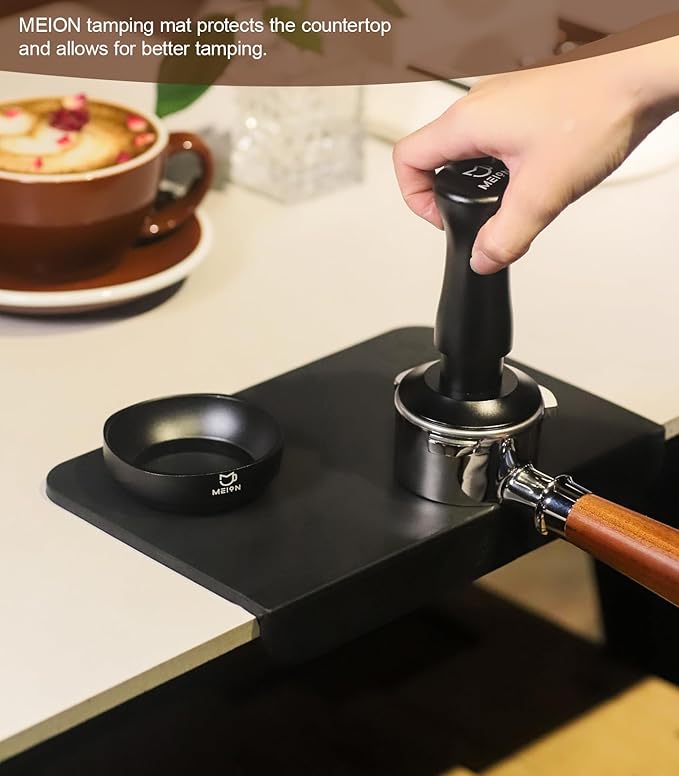 MEION Espresso Tamping mat, Coffee Espresso Tamper Mat, Food Grade Silicone Tamp Mat, Tamper Mat for Espresso Machine Espresso Accessories, Waterproof and Heat Resistant Espresso Mat
