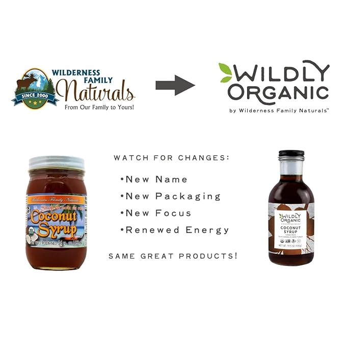Wildly Organic Coconut Syrup 17.5 Oz - Organic Sweetener, Non-GMO, Kosher, Vegan, Buttery Caramel Flavor | Perfect for Smoothies, Coffee, & Baking