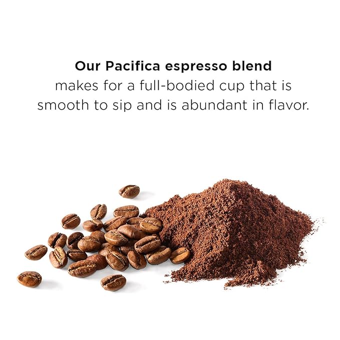 CAFFÉ CONTEMPO Ground Espresso, Pacifica Blend, 1 LB Fine Grind, Dark Roast, Freshly Roasted, Great for Moka Pot Coffee