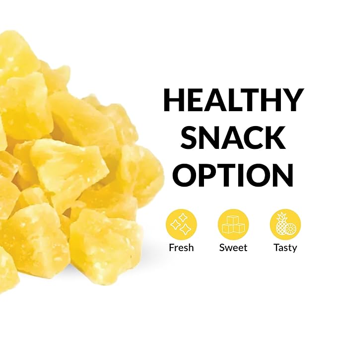IAN's Dried Pineapple Chunks (2lb) Sweetened With Natural Cane Sugar - Dehydrated Pineapple Chunks, Candied Pineapple, Dried Fruit Energy Snacks