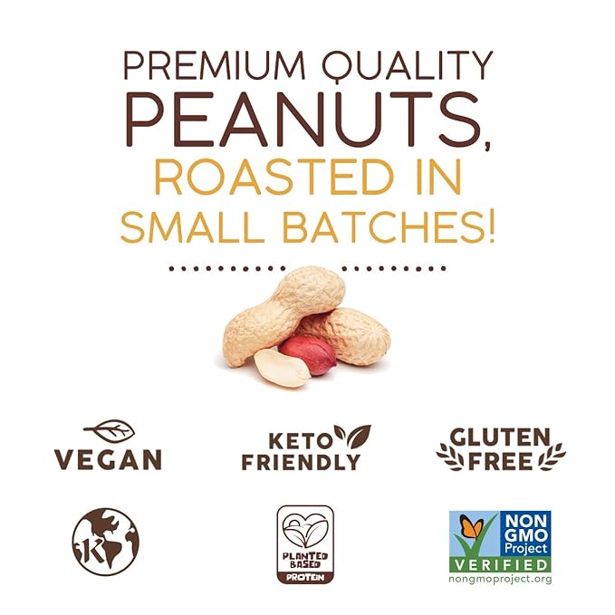 Pasokin Premium Dry Roasted Jumbo Peanuts, Unsalted, NON GMO Verified, Kosher, Keto Friendly, High Protein Snack, Vegan and Gluten Free, 10 oz (10)