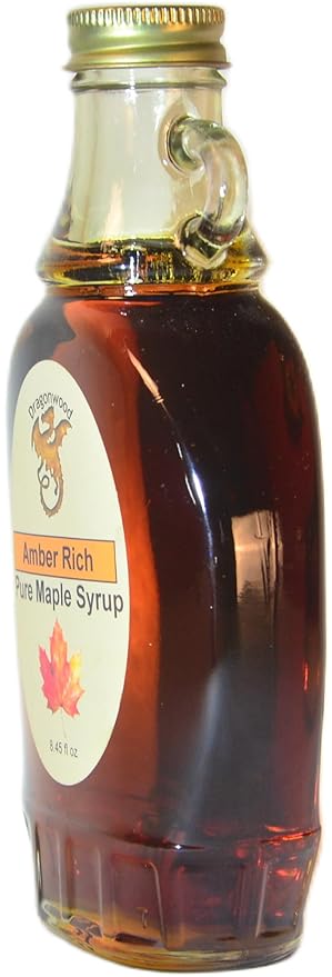 Pure Maple Syrup - Amber Color And Rich Taste Grade - For Pancakes and Waffles - By Dragonwood (8 fl oz)