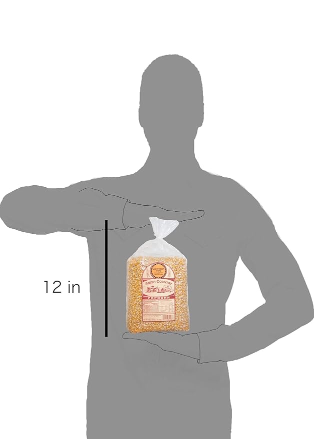 Amish Country Popcorn Ladyfinger Popcorn Kernels, 6LB Bag ??Non-GMO, Gluten Free, Hulless, Old Fashioned Popcorn