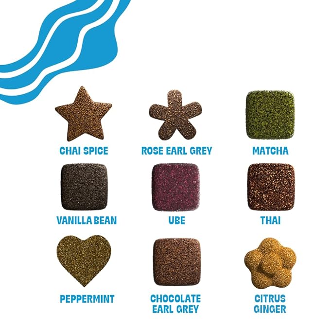 Tea Drops Gift Set | Organic Dissolvable Loose Leaf Tea | Chai Spice Chocolate Earl Grey Citrus Ginger Rose Matcha Peppermint Ube Vanilla Bean Thai | 9 Sampler Assortment - 1 Per Flavor