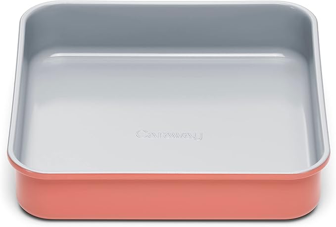 Caraway Non-Stick Ceramic 9??Square Pan - Naturally Slick Ceramic Coating - Non-Toxic, PTFE & PFOA Free - Perfect for Brownies, Lemon Bars, Cakes, & More - Perracotta