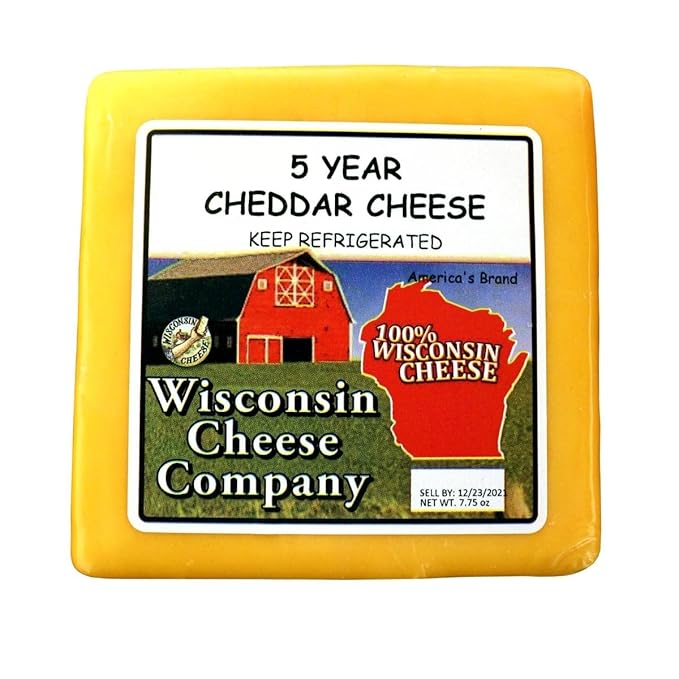Wisconsin Cheese Company - 100% Wisconsin Aged Cheddar Cheese & Cracker Gift Box - Aged Cheddar (3 Year, 5 Year, 8 Year & 10 Year) | Premium Wisconsin Cheese | Large Gift Box | Perfect for Parties, Charcuterie Boards and Birthday Gifts