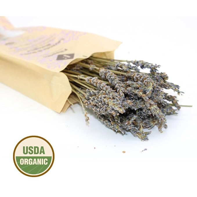 Filippone짰 Organic Dried Lavender Bunch 25 g (0.88 oz), Freshly Grown in The Mountains of Sicily, Culinary Lavender, Italian Dried Lavender Branches, Herb, Spices, Certified USDA Organic