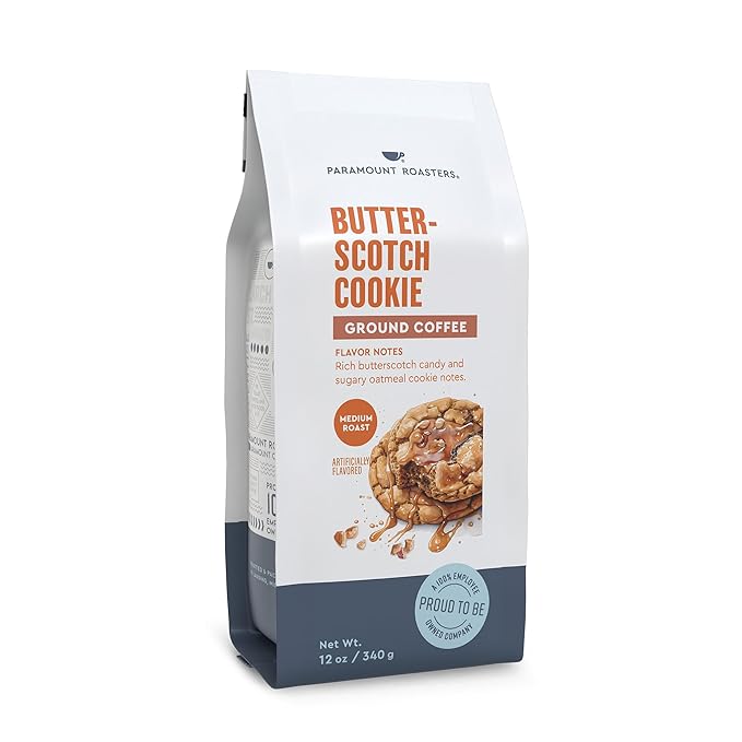 Paramount Roasters, Butterscotch Cookie Flavored Ground Coffee, 1-12oz bag, Medium Roast (Paramount Coffee Company)