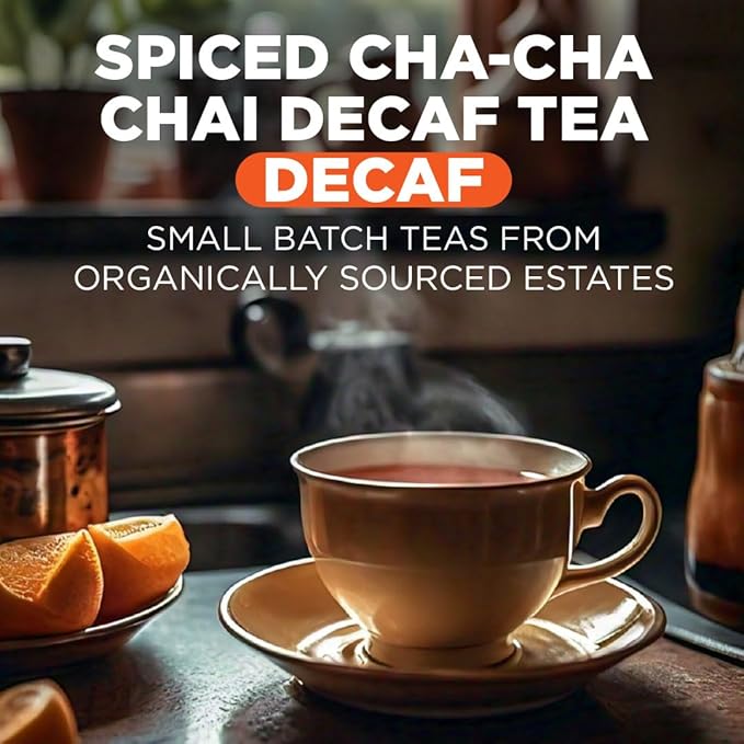 Maud's Organic Decaf Chai Tea Pods, 24 ct, Recyclable Single Serve Tea Pods ??100% Gourmet Blended Tea Leaves, Compatible with Keurig K Cups Maker