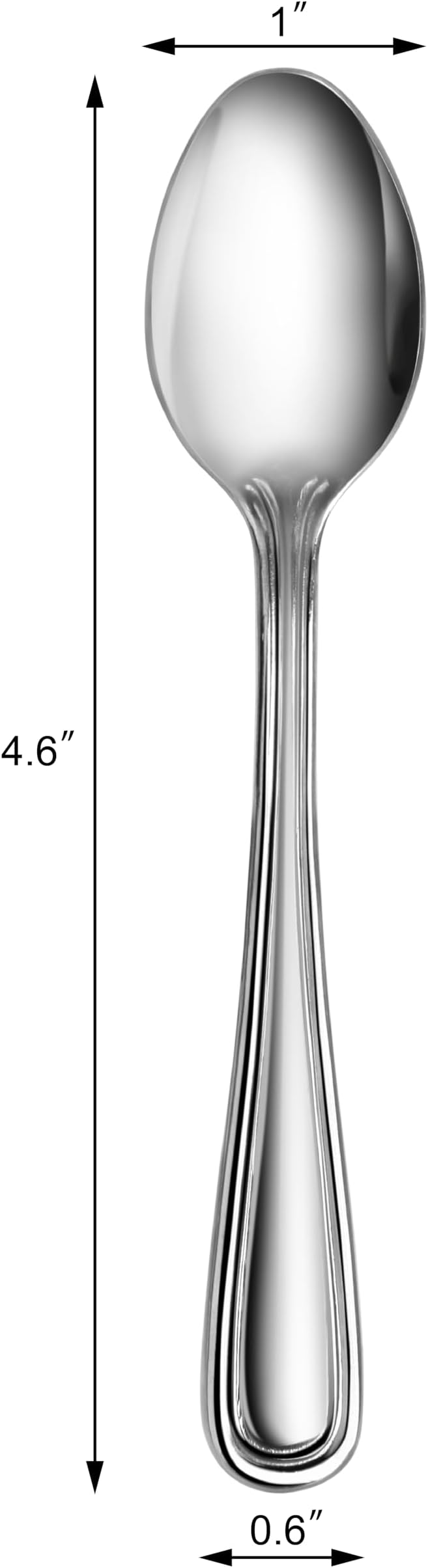New Star Foodservice 1029871 Slimline Pattern, 18/0 Stainless Steel, Coffee Spoon, 4.75-Inch, Set of 12