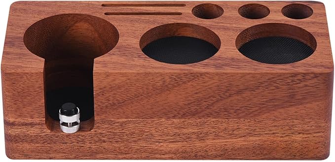 Espresso Tamping Station(51/54MM) Walnut Wood, Espresso Coffee Anti-pressure Pad Stand, Espresso Station,Coffee Tamper Station Organizer for Countertop
