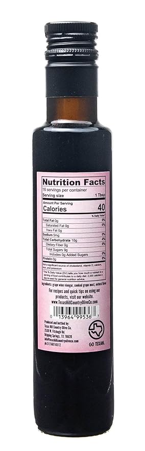 Raspberry Balsamic Vinegar - Gourmet Barrel Aged Infused Balsamic Vinegar - Great for Dressing Dipping Glazing - No Artificial Flavors or Added Sugar - Made in Texas (8.5 oz)
