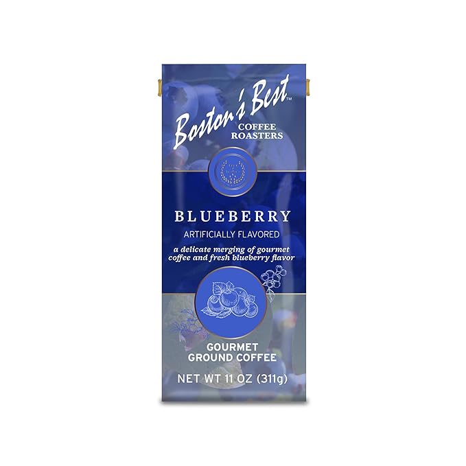 Boston???Best Coffee - Blueberry Flavored Coffee, Delicious Gourmet Premium Ground Coffee, 11 oz. / 311 g Bag