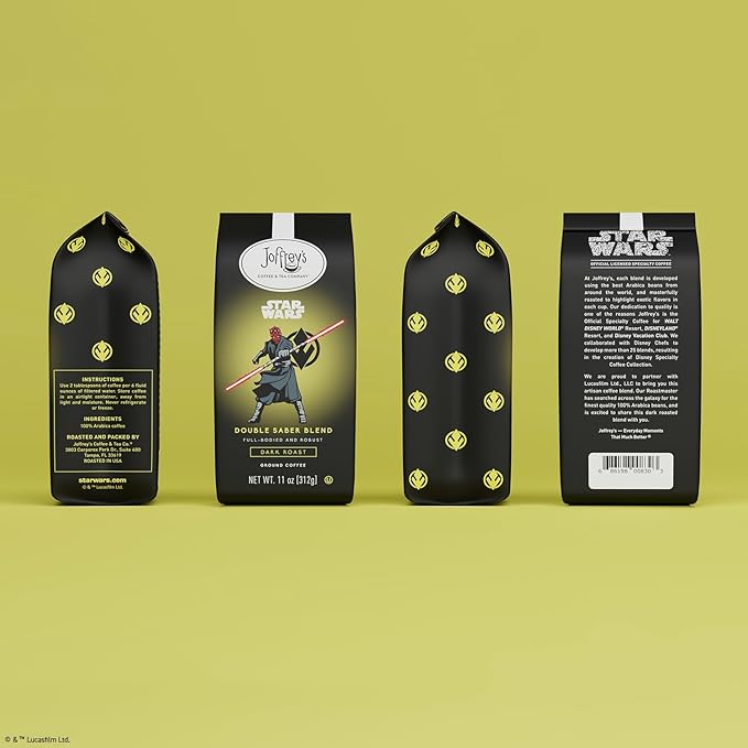 Joffrey's Coffee - STAR WARS??Double Saber Blend, STAR WARS Licensed Coffee Collection, Artisan Dark Roast, Robust & Smooth Taste, Brew or French Press (Ground, 11oz)