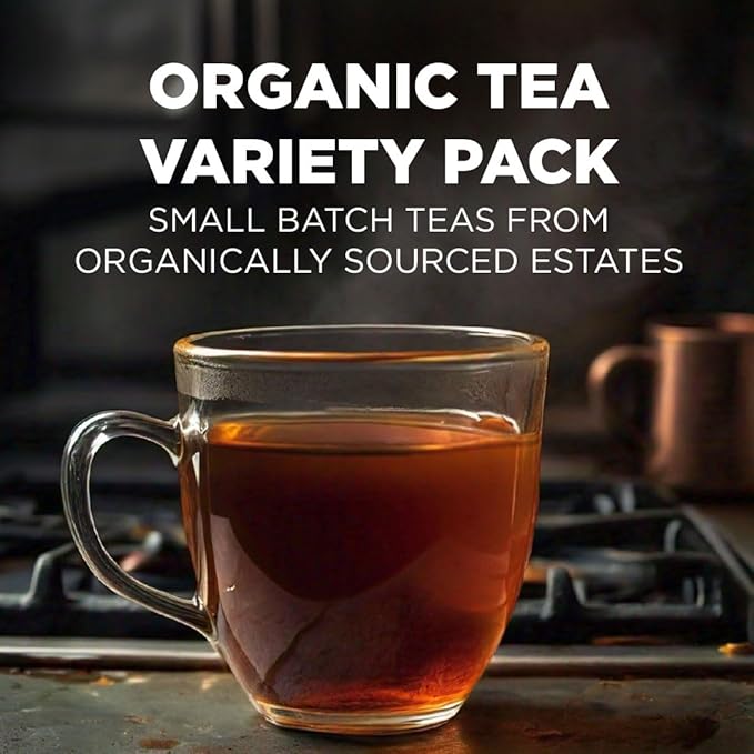 Maud's 9 Blend Organic Tea Pods Variety Pack, 48 ct, 9 Assorted Flavors, Recyclable Single Serve Pods ??00% Gourmet Blended Tea Leaves, Compatible with Keurig K Cups Maker