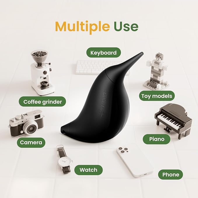 MHW-3BOMBER Soft Tip Camera Air Blower, Coffee Air Blower with Lanyard, Removable Lens blower, Watch Dust Cleaner, Cleaning Tool for Espresso Grinder,Keyboard,Sensors, Home/Outdoor Use 竊뉰lack竊덦B6721B