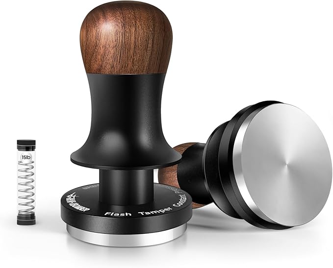 MHW-3BOMBER 49.7mm Espresso Tamper - 3 Spring Loaded Coffee Tamper with Sound Feedback - Barista Calibrated Tamper with 15lb / 30lbs Replacement Springs - Compatible for ROK Espresso Maker T7069F-OS