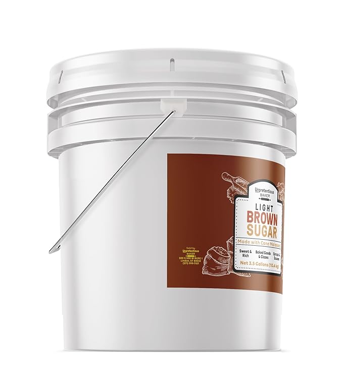 Unpretentious Light Brown Sugar, 3.5 Gallons, Made With Cane Molasses, Perfect For Desserts, Meat & Fruit