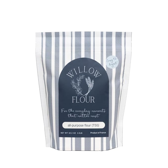 Willow Flour - Authentic French T55 Wheat Flour for Baking, Fine milled, 2.2 (1kg) Bag