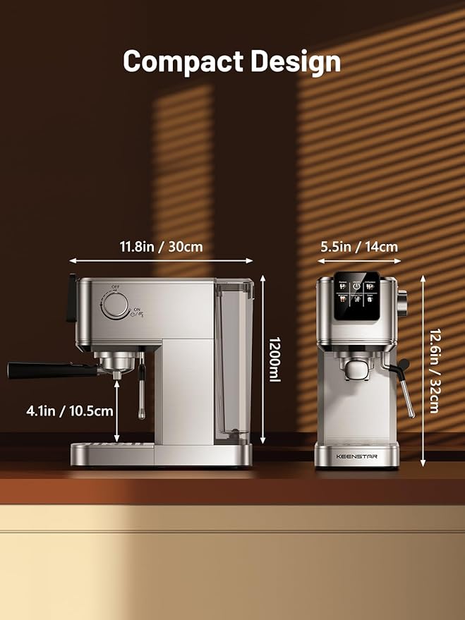 20Bar Espresso Machine with Rapid Cold Brew, Hot & Iced Coffee Machine, Espresso Maker with Milk Frother Steam Wand, Touch Screen with 40oz Water Tank for Latte, Cappuccino, Gift