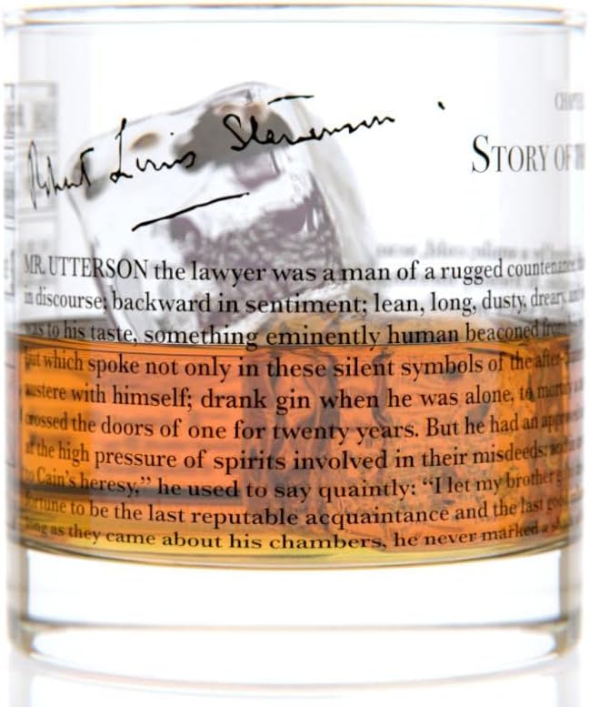 Well Told Classic Literature Rocks Glass - Strange Case of Dr Jekyll and Mr Hyde by Robert Louis Stevenson - Old Fashioned Whiskey Glass Gift for Book Lovers (11 oz)
