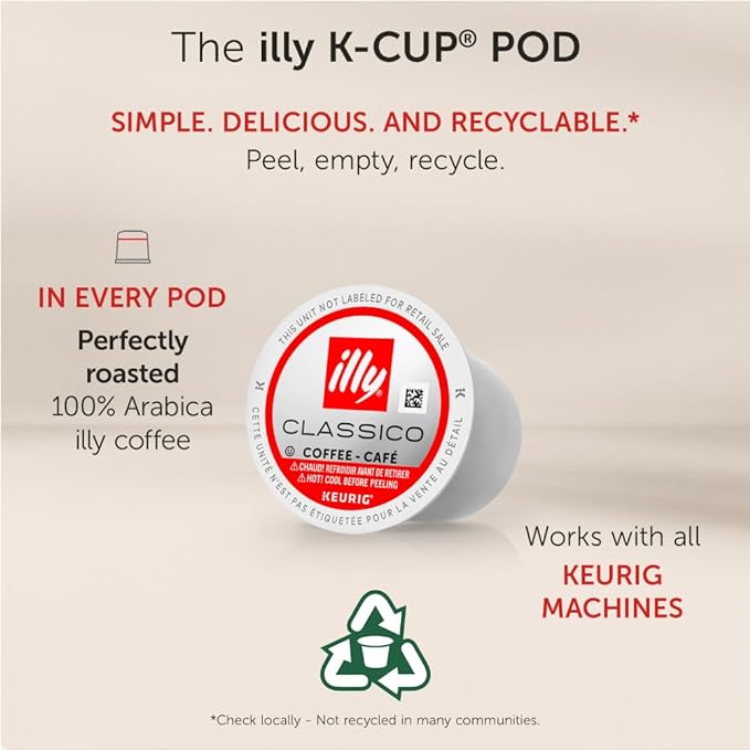 Illy Coffee, Intenso Dark Roast K-Cups, Made With 100% Arabica Beans, Intense & Robust Flavor, All-Natural, No Preservatives, Pods for Keurig Machines, 128 K-Cup Pods