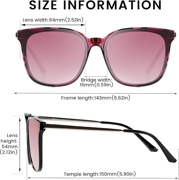 DUCO Oversized Polarized Sunglasses Womens Trendy Mirrored Shades Retro Round Vintage Light Weight UV400 Sun Glasses W016
