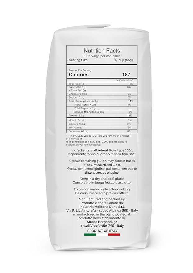 (5Kg. Bag) Anima Verace - Flour for Pizza Napoletana (00 Pizza Flour, Non-GMO, Kosher, All Natural, UnBleached, 100% Italian Soft Wheat) 11 Lb.