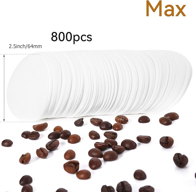 Replacement Paper Filter Packs Laicky 800 Count White Coffee Filter Paper Round Coffee Maker Filters Compatible with Aerobie Aeropress Coffee and Espresso Makers Disposable Coffee Tea Filters