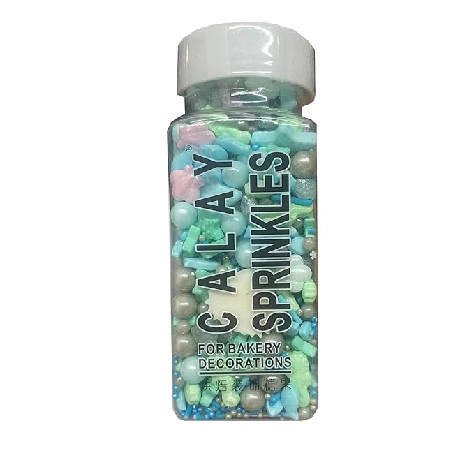 Sentovac Ocean Sprinkle Edible Cake Decorating Hippocampi Starfish Shell Fish Pearl Candy Mix Blue Sprinkle for Cake Cupcake Topper Cookie Baking Decorations Sea Theme Party Birthday Supplies