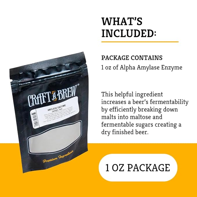 Craft A Brew - Amylase Enzyme - For Beer Brewing -1 oz Pack