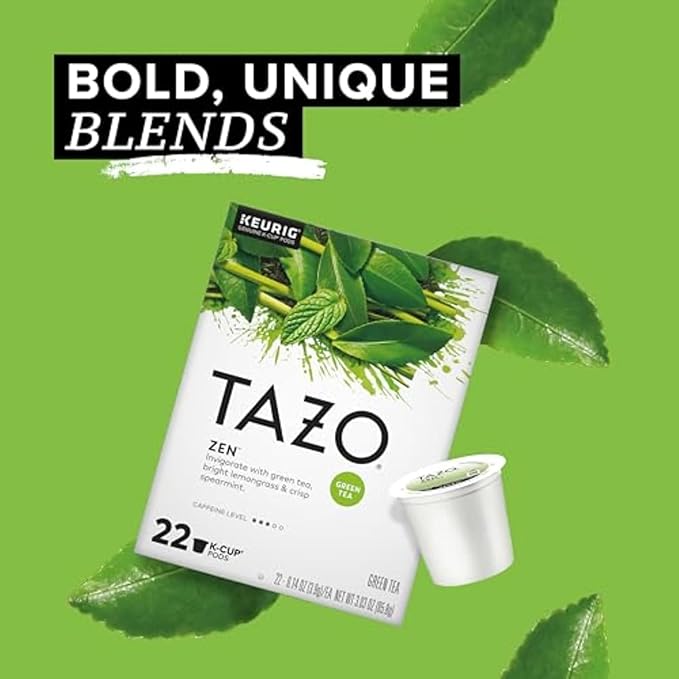 TAZO Tea Bag K-Cup Pods, Awake English Breakfast & Zen 22 CT (2ea) (Variety Pack)