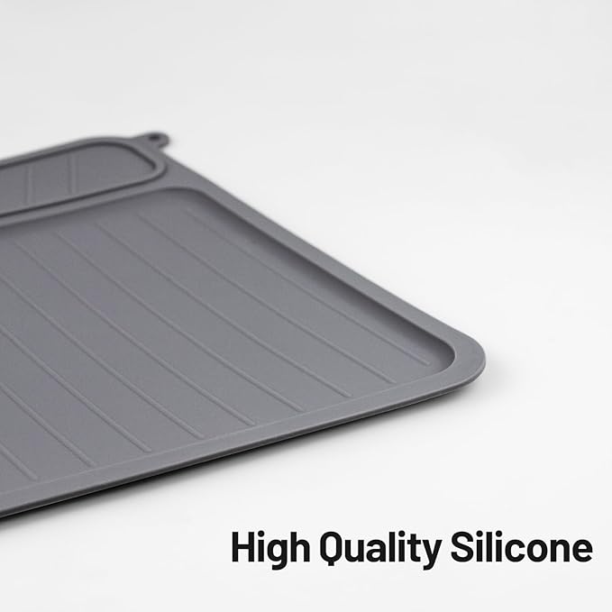 Coffee Mat for Breville 878/881, Espresso Tamper Mat, Food Grade Silicone Non-Slip, 11.42in x 9.53in, Waterproof Heat Resistant, Espresso Tamping Station for Espresso Machine Accessories (Grey)